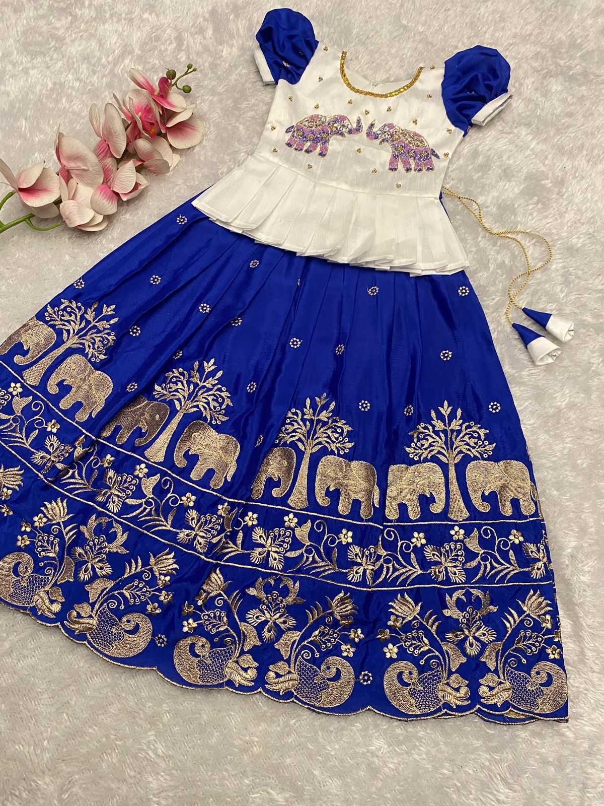 Ynf Chinon Silk RIN235 110 Kids Wear Festive Collections Wholesale Kids Lehenga Kids Lehenga Choli Kids Silk Dress Manufacturer- Kids Exports
