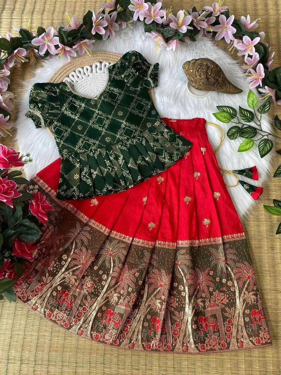 Ynf Dola Silk RIN235 sift Kids Wear Wholesale Kids Lehenga Kids Designer Frock Kids Party Wear Ethnic Manufacturer- Kids Exports