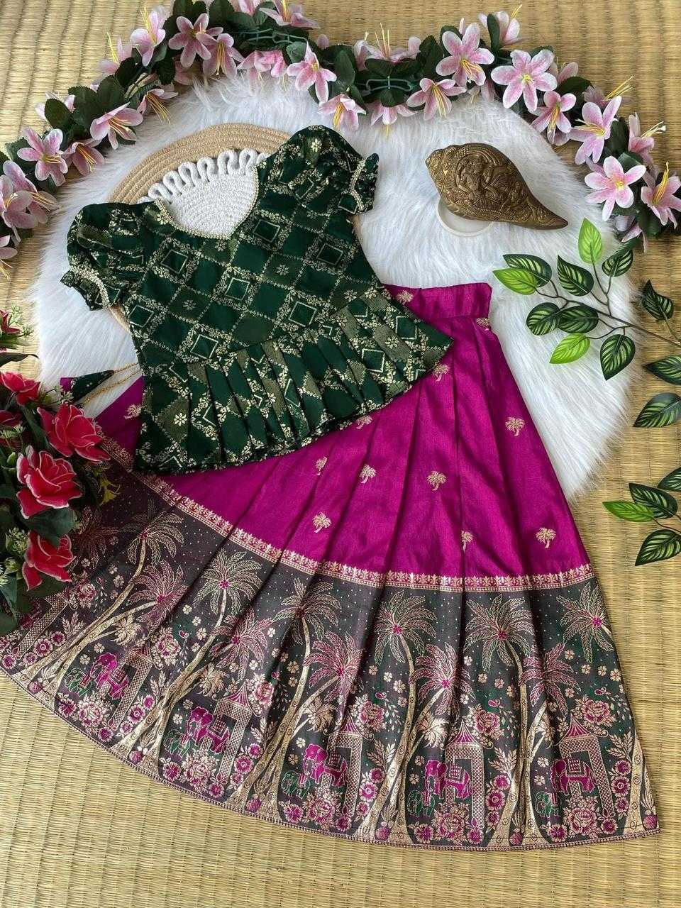 Ynf Dola Silk RIN235 sift Kids Wear Wholesale Kids Lehenga Kids Designer Frock Kids Party Wear Ethnic Manufacturer- Kids Exports
