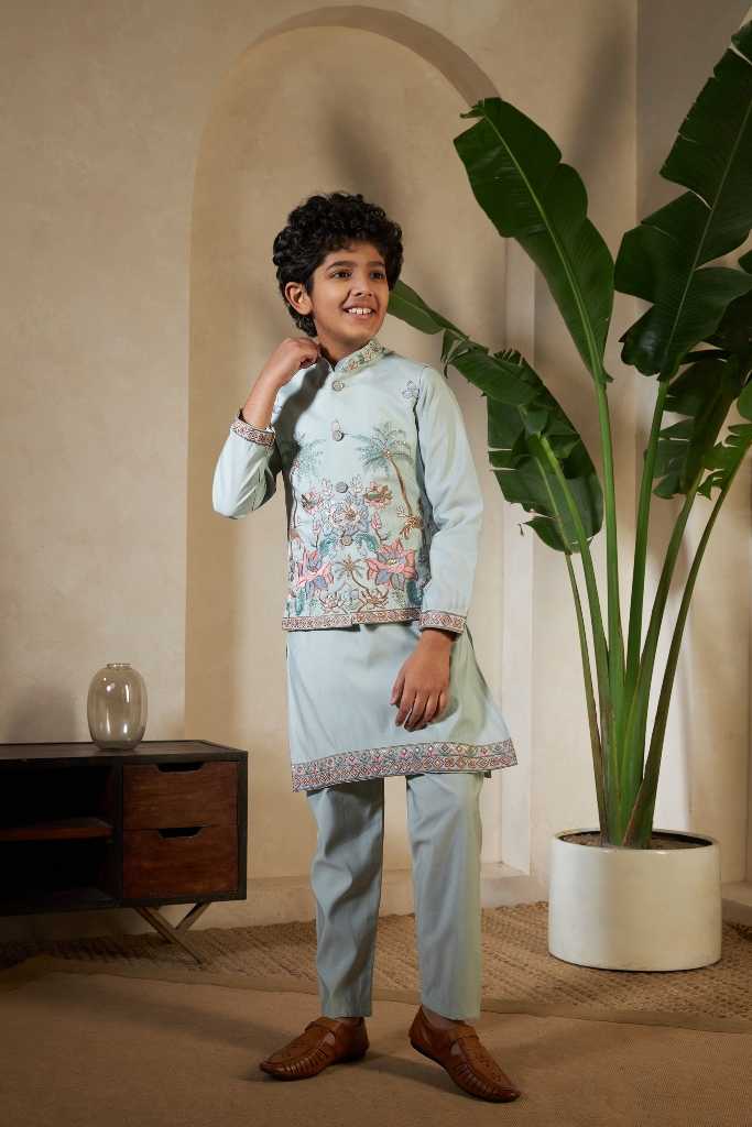 Ynf Fancy KESH481 CLLEORA Viraasat 91051 Kids Wear Wholesale Kids Kurta Pajama Kids Festive Wear Kids Wedding Outfits Manufacturer- Kids Exports