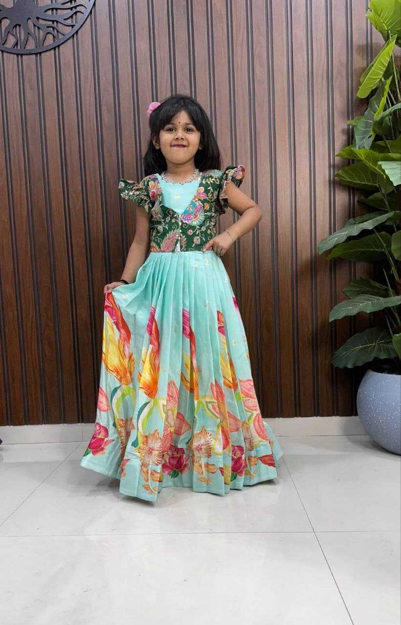 Ynf Heavy Crepe RIN161 ANJALI Kids Wear Festive Collections Wholesale Kids Gown Kids Ethnic Gowns Kids Party Wear Ethnic Manufacturer- Kids Exports