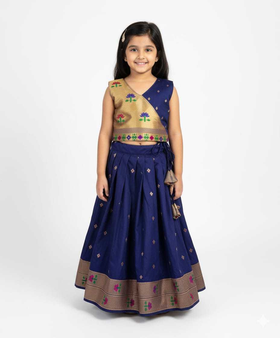 Ynf Paithani Silk KESH679 101 Kids Wear Festive Collections Wholesale Kids Lehenga Kids Lehenga Choli Baby Girl Lehenga Manufacturer- Kids Exports