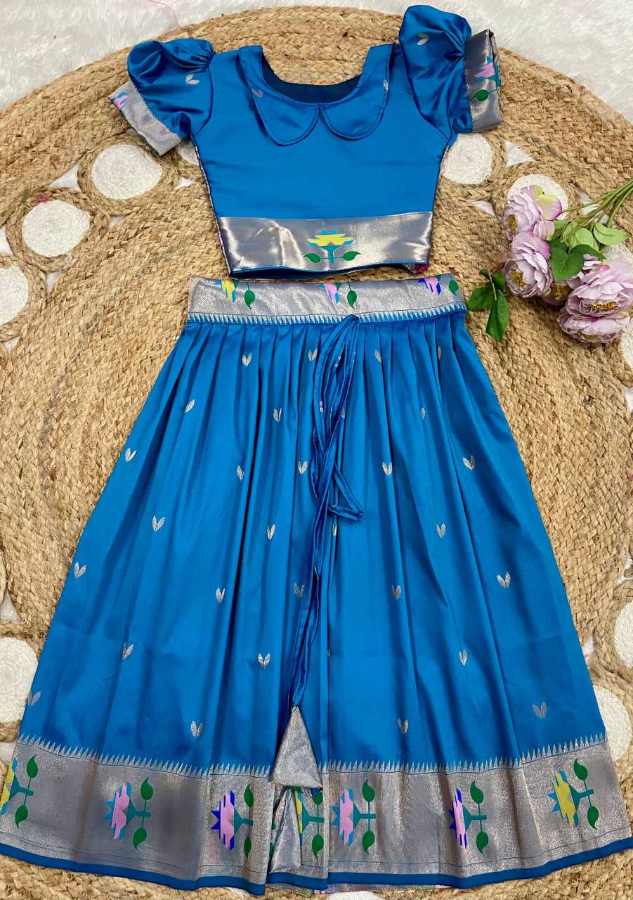 Ynf Paithani Silk KESH685 102 Kids Wear Festive Collections Wholesale Kids Lehenga Kids Lehenga Choli Baby Girl Lehenga Manufacturer- Kids Exports