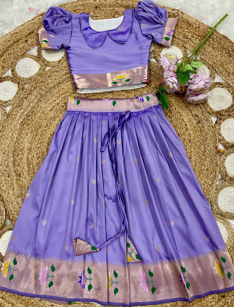 Ynf Paithani Silk KESH685 102 Kids Wear Festive Collections Wholesale Kids Lehenga Kids Lehenga Choli Baby Girl Lehenga Manufacturer- Kids Exports