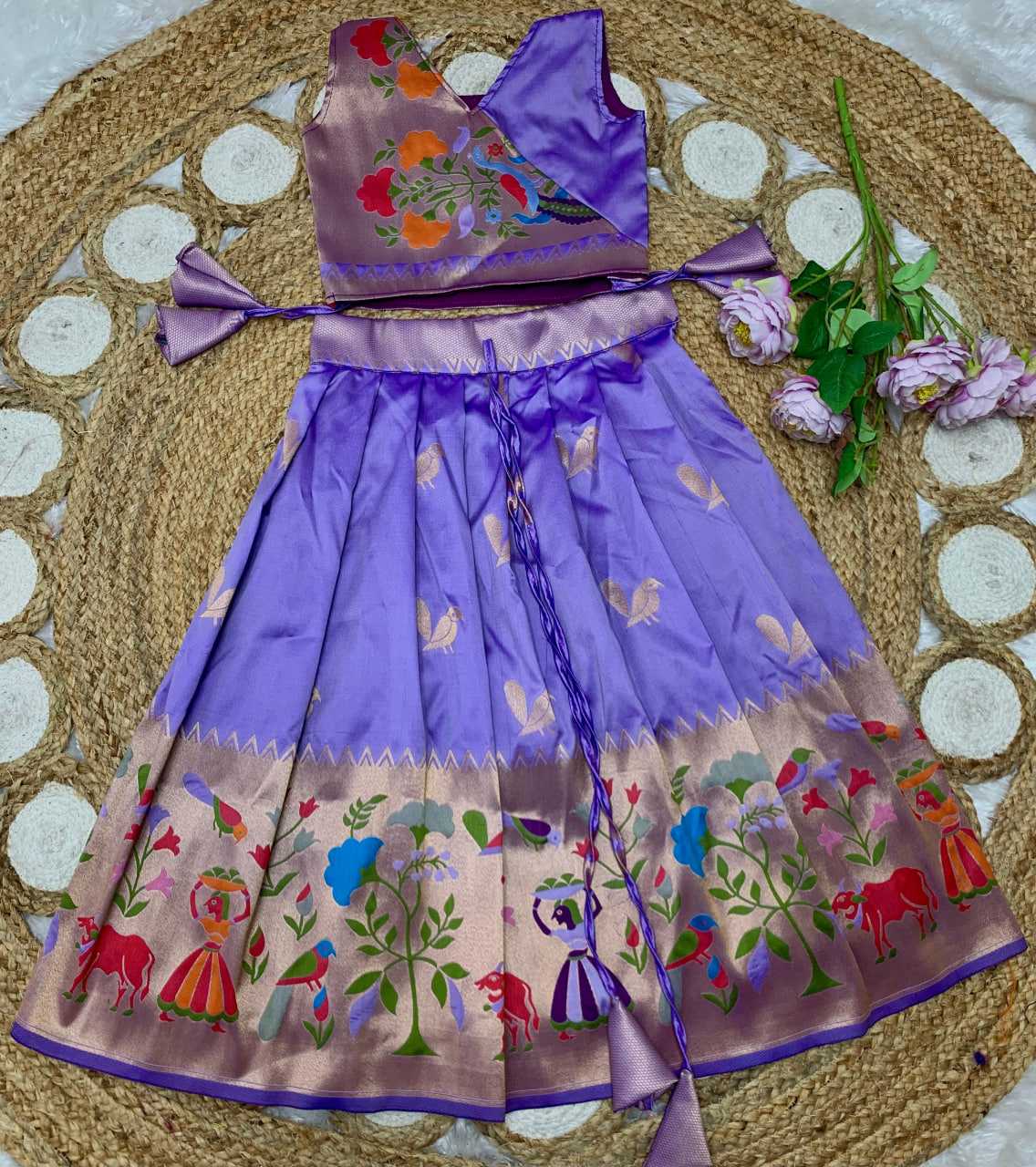 Ynf Paithani Silk KESH685 122 Kids Wear Festive Collections Wholesale Kids Lehenga Kids Lehenga Choli Baby Girl Lehenga Manufacturer- Kids Exports