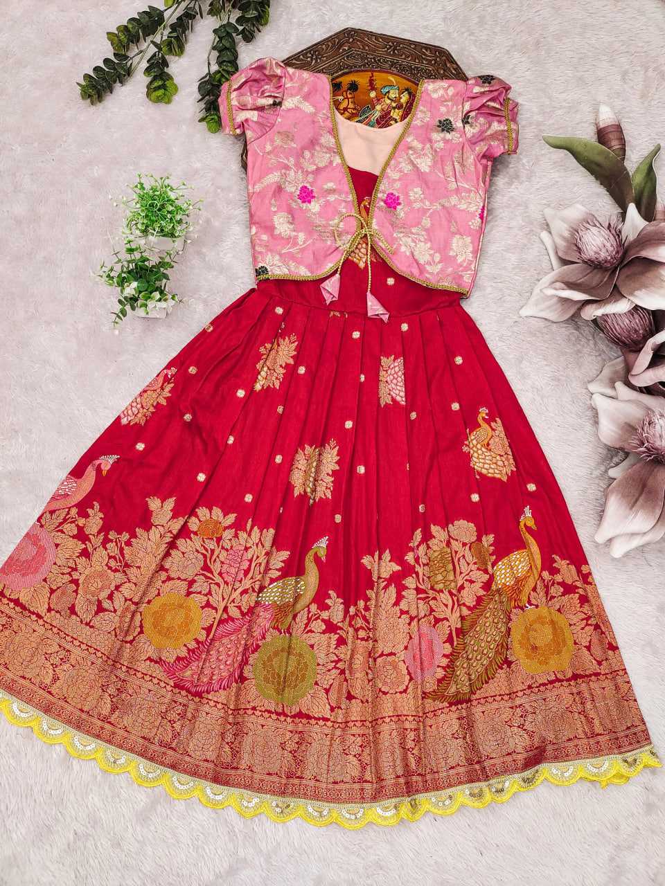 Ynf Russian Silk KESH503 8168 Kids Wear Festive Collections Wholesale Kids Gown Kids Ethnic Gowns Kids Festive Wear Manufacturer- Kids Exports
