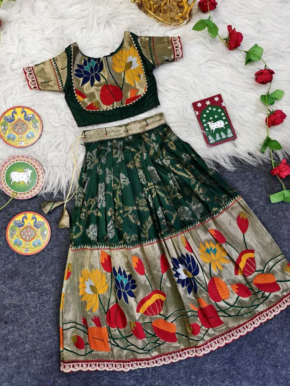 Ynf Silk KESH249 Geeta Kids Wear Festive Collections Wholesale Kids Lehenga Choli Baby Girl Lehenga Kids Silk Dress Manufacturer- Kids Exports