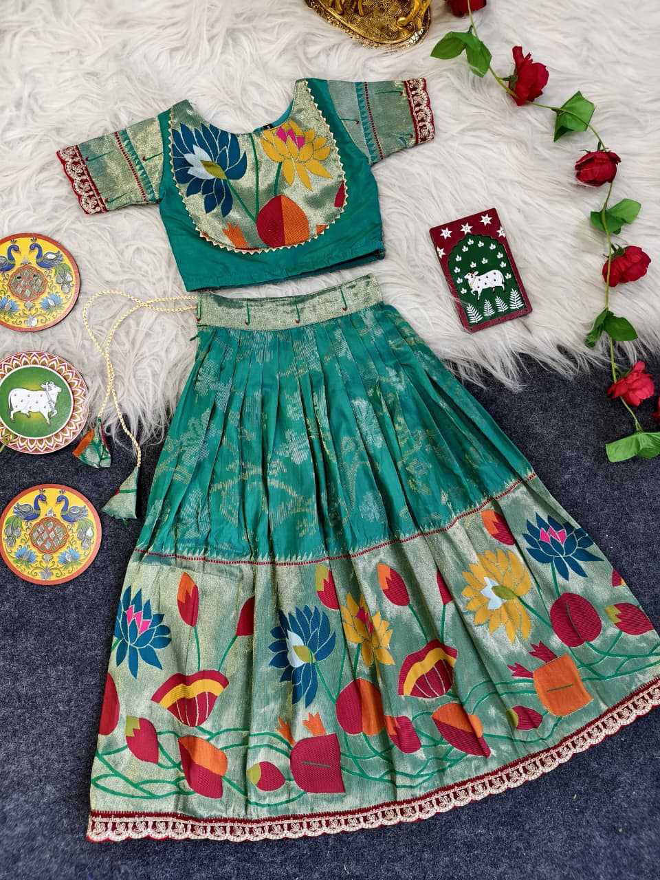 Ynf Silk KESH249 Geeta Kids Wear Festive Collections Wholesale Kids Lehenga Choli Baby Girl Lehenga Kids Silk Dress Manufacturer- Kids Exports