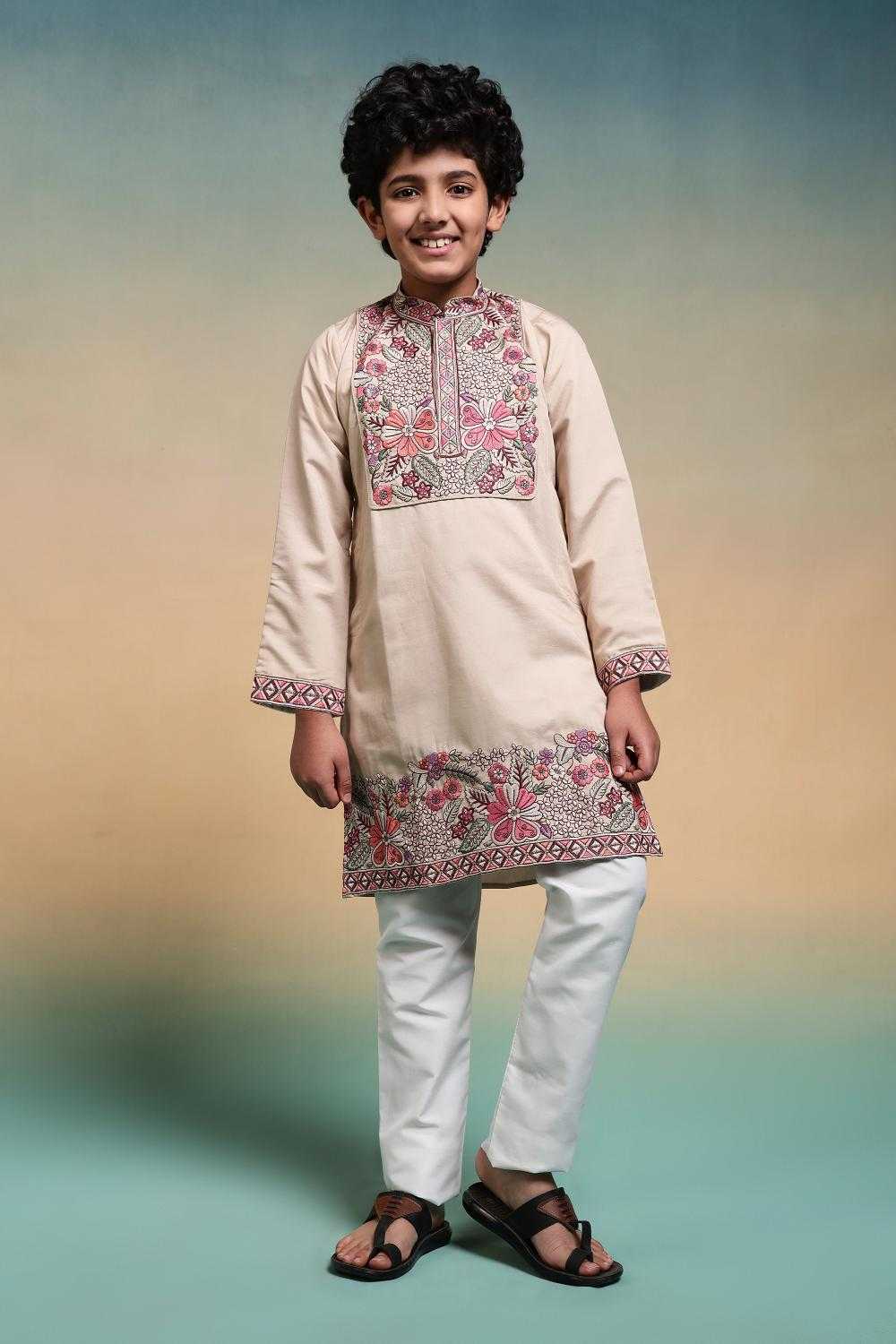 Ynf Silk RIN202 91101 SHAAHI JUNIOR Kids Wear Wholesale Boys Kurta Pyjama Kids Kurta Pajama Baby Boy Kurta Set Manufacturer- Kids Exports