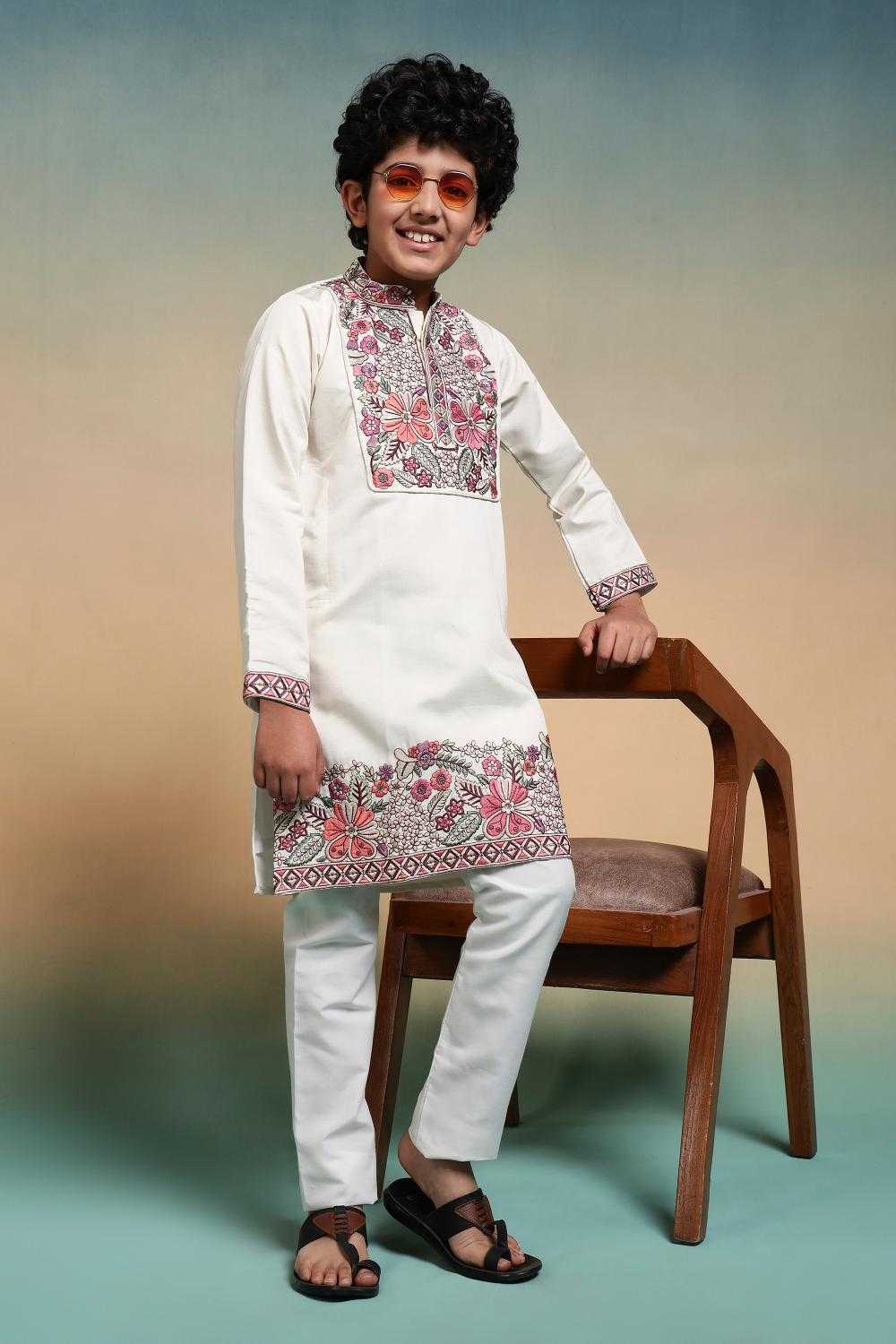 Ynf Silk RIN202 91101 SHAAHI JUNIOR Kids Wear Wholesale Boys Kurta Pyjama Kids Kurta Pajama Baby Boy Kurta Set Manufacturer- Kids Exports