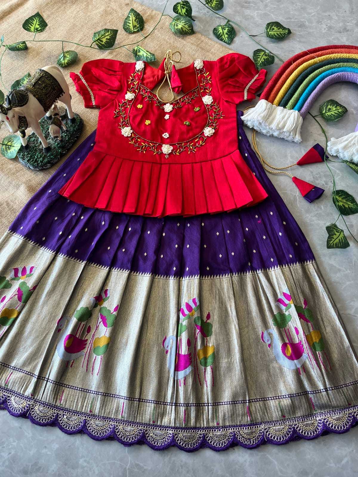 Ynf Soft Dola RIN235 Flamingo Kids Wear Wholesale Kids Lehenga Kids Designer Frock Kids Festive Wear Manufacturer- Kids Exports