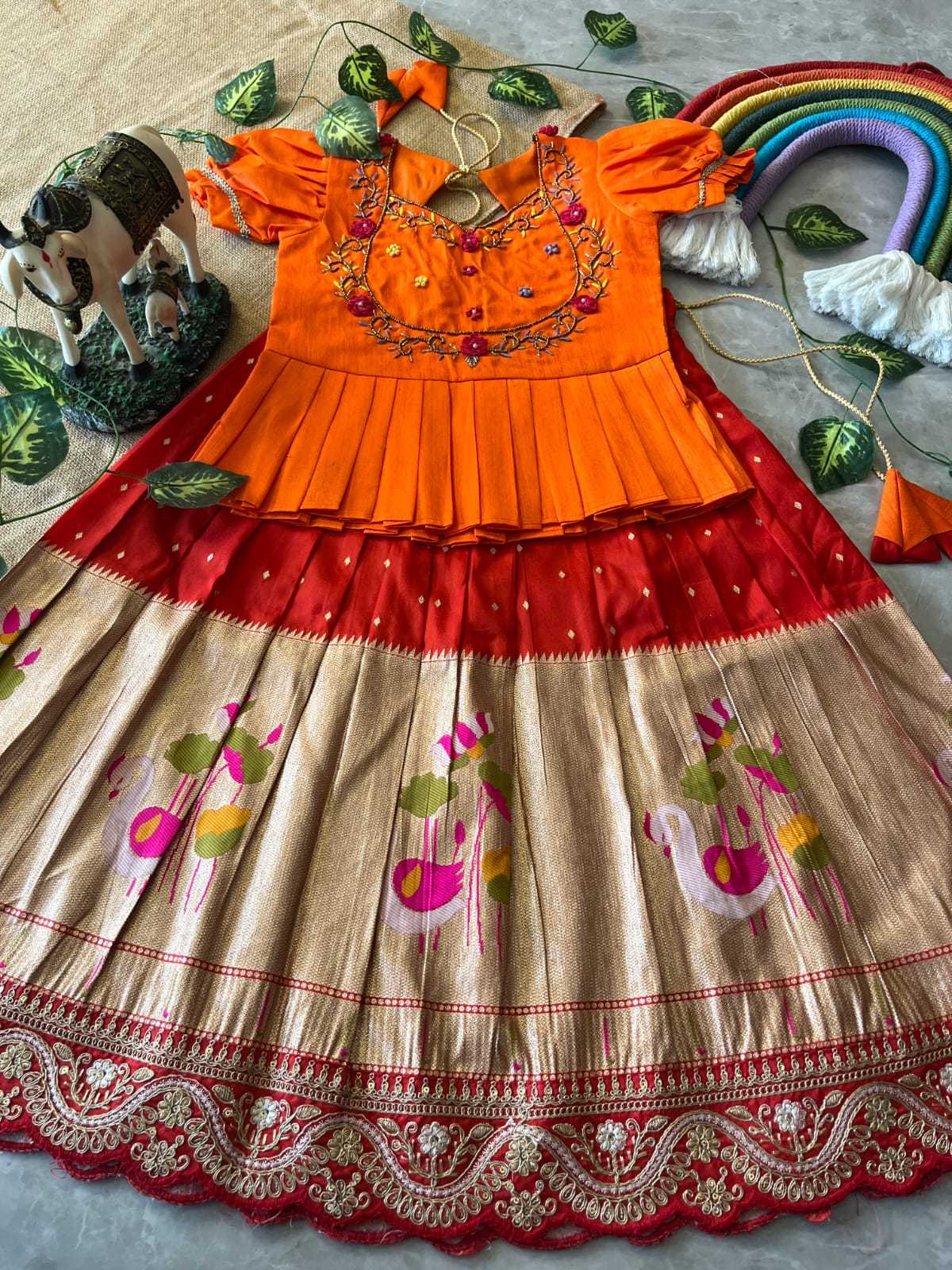 Ynf Soft Dola RIN235 Flamingo Kids Wear Wholesale Kids Lehenga Kids Designer Frock Kids Festive Wear Manufacturer- Kids Exports