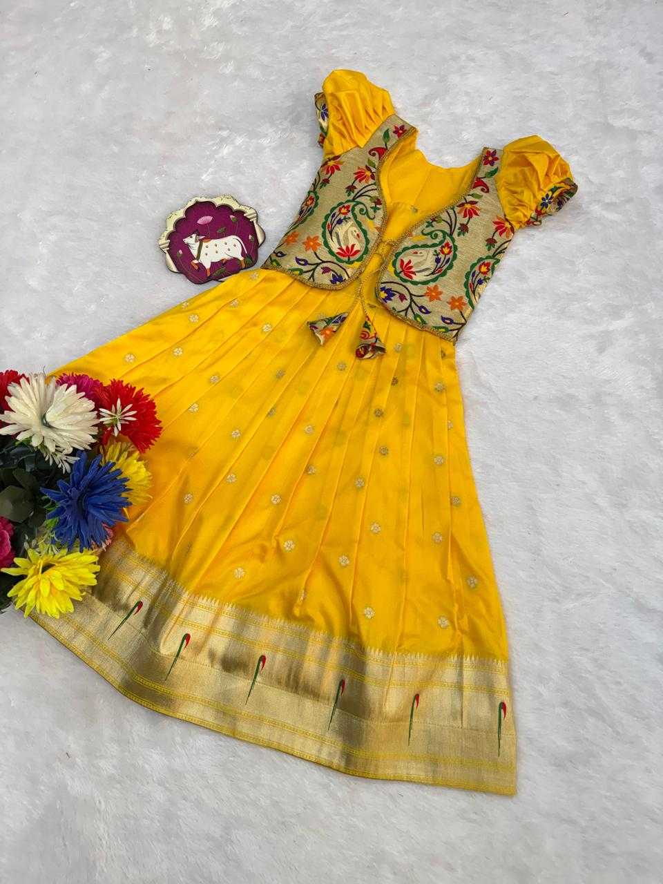 Ynf Soft Silk RIN235 Paithani Kids Wear Wholesale Kids Lehenga Kids Designer Frock Kids Festive Wear Manufacturer- Kids Exports