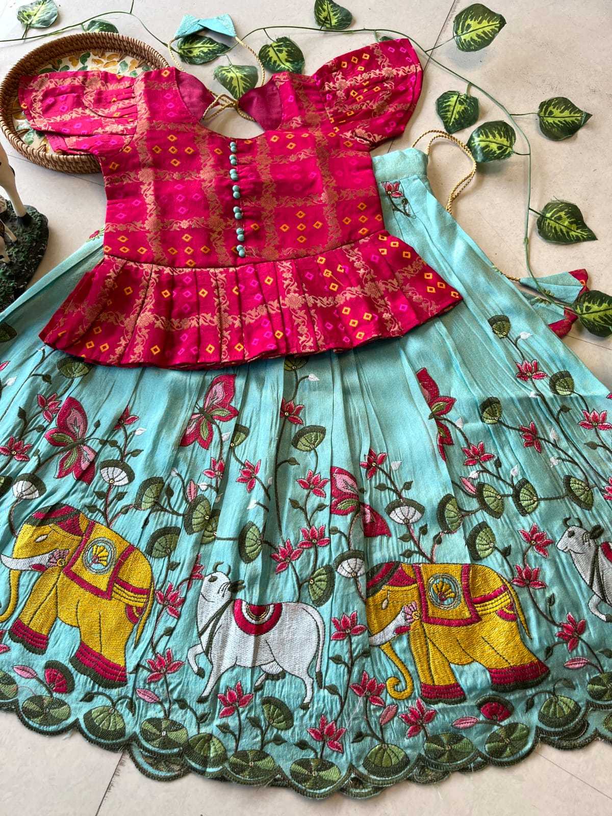 Ynf Soft Tissue RIN235 102 Kids Wear Festive Collections Wholesale Kids Lehenga Kids Lehenga Choli Baby Girl Lehenga Manufacturer- Kids Exports