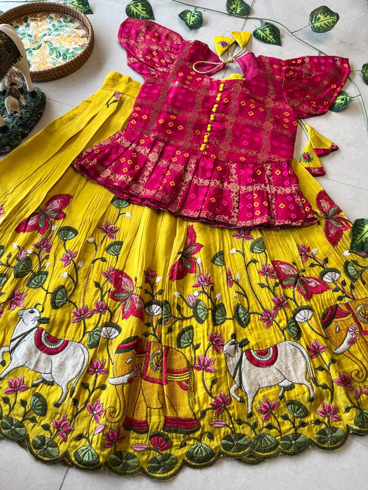Ynf Soft Tissue RIN235 102 Kids Wear Festive Collections Wholesale Kids Lehenga Kids Lehenga Choli Baby Girl Lehenga Manufacturer- Kids Exports