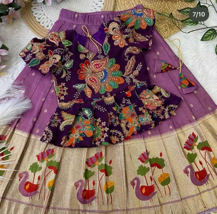 Ynf Tissue Silk RIN235 112 Kids Wear Festive Collections Wholesale Kids Lehenga Kids Lehenga Choli Baby Girl Lehenga Manufacturer- Kids Exports