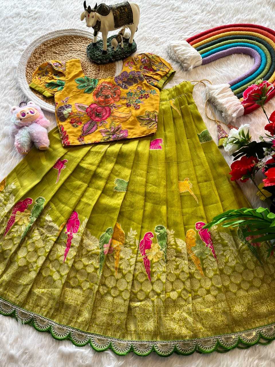 Ynf Tissue Silk RIN235 134 Kids Wear Festive Collections Wholesale Kids Lehenga Kids Lehenga Choli Baby Girl Lehenga Manufacturer- Kids Exports