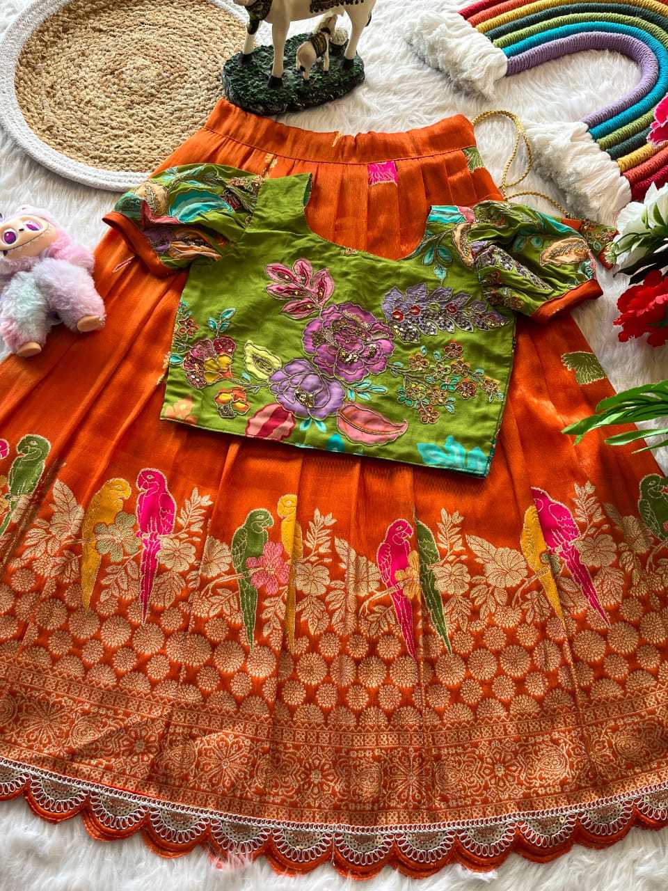 Ynf Tissue Silk RIN235 134 Kids Wear Festive Collections Wholesale Kids Lehenga Kids Lehenga Choli Baby Girl Lehenga Manufacturer- Kids Exports