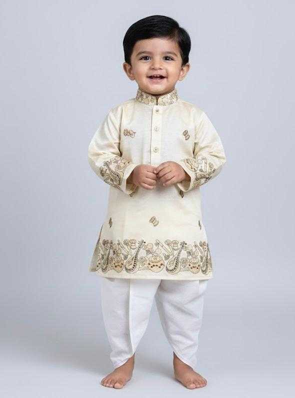 Ynf Tussar Silk KESH728 Tusser Silk Kids Wear Festive Collections Wholesale Kids Dhoti Kurta Kids Festive Wear Kids Silk Dress Manufacturer- Kids Exports