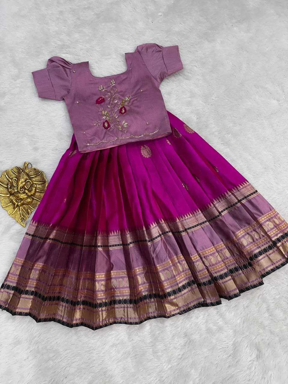 Ynf Pure Silk RIN161 PIC Kids Wear Wholesale Kids Lehenga Kids Designer Frock Kids Navratri Outfits Manufacturer- Kids Exports