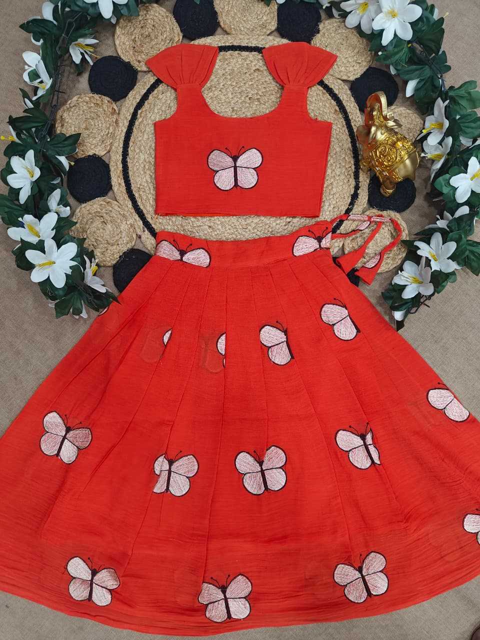 Ynf Cotton KESH505 BUTTERFLY Kids Wear Wholesale Kids Lehenga Embroidered Frock Kids Designer Frock Manufacturer- Kids Exports