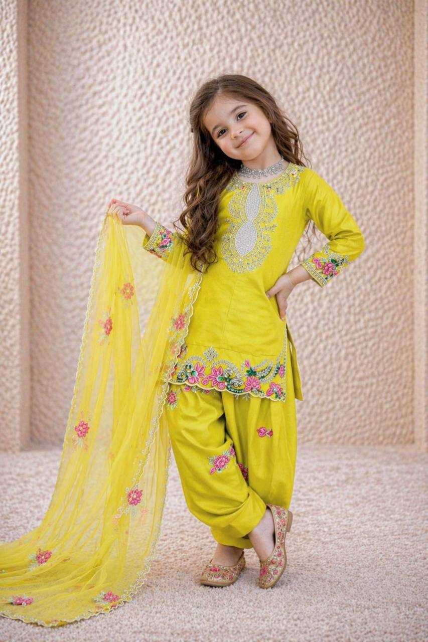 Ynf Crepe RIN234 245 Kids Wear Wholesale Kids Top & Pant Kids Festive Wear Kids Party Wear Ethnic Manufacturer- Kids Exports