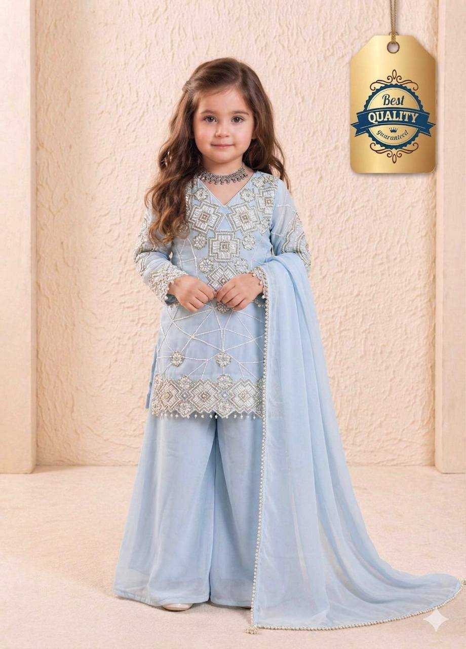 Ynf Faux Georgette RIN234 247 Kids Wear Wholesale Kids Top & Pant Kids Traditional Outfits Kids Party Wear Ethnic Manufacturer- Kids Exports