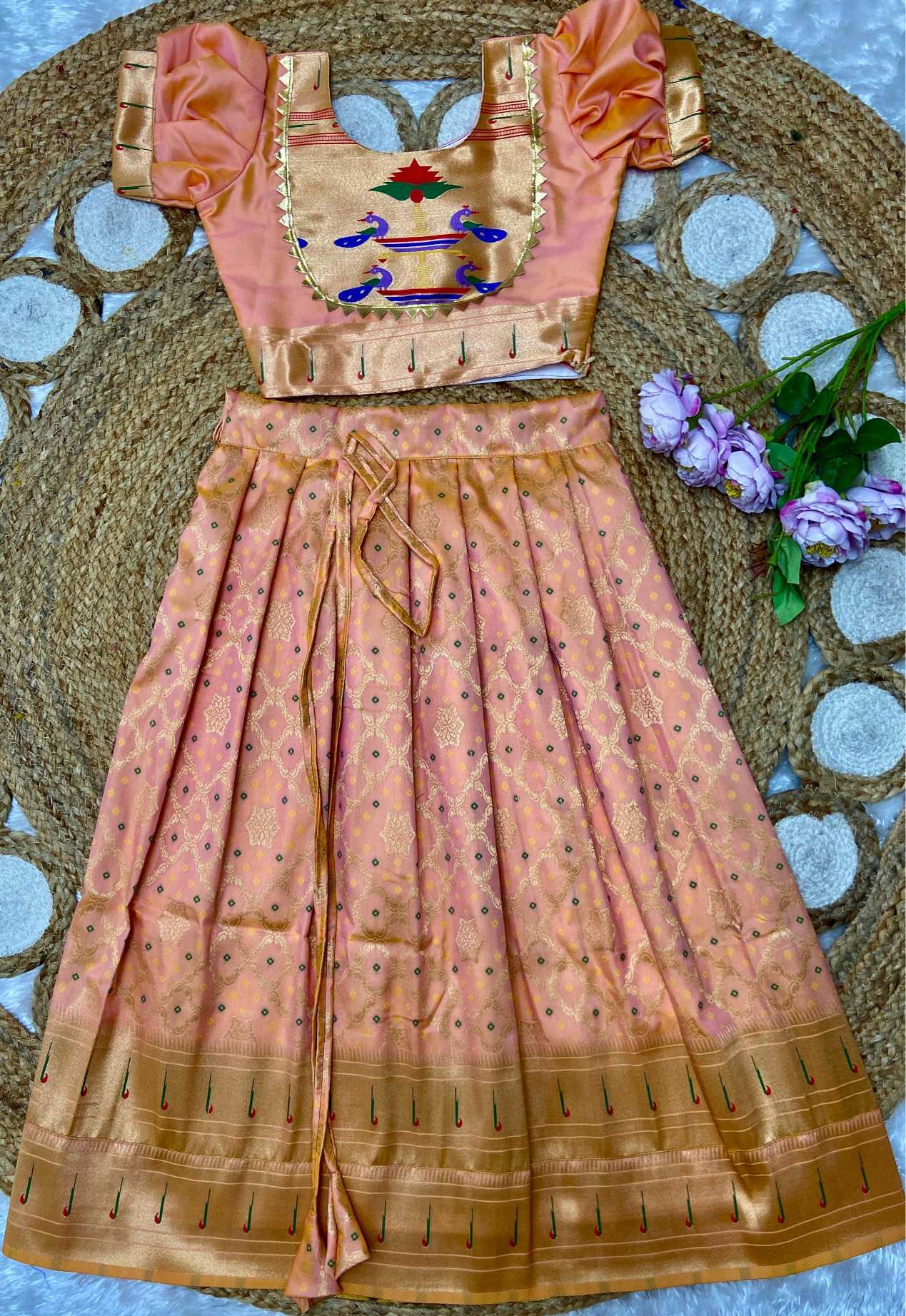 Ynf Paithani Silk KESH685 Chaarika Kids Wear Wholesale Kids Lehenga Kids Lehenga Choli Baby Girl Lehenga Manufacturer- Kids Exports