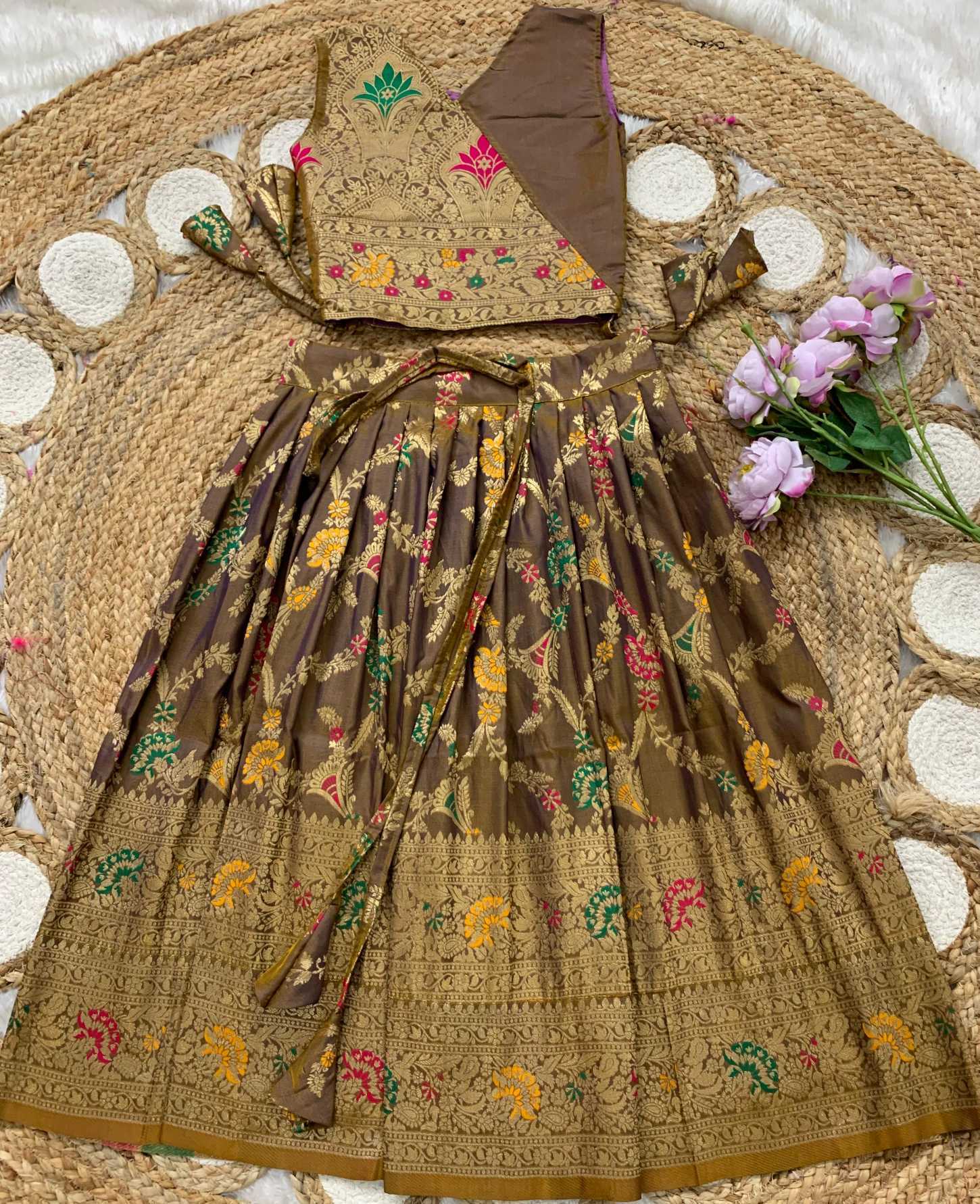 Ynf Paithani Silk KESH685 Chaarika Kids Wear Wholesale Kids Lehenga Kids Lehenga Choli Baby Girl Lehenga Manufacturer- Kids Exports