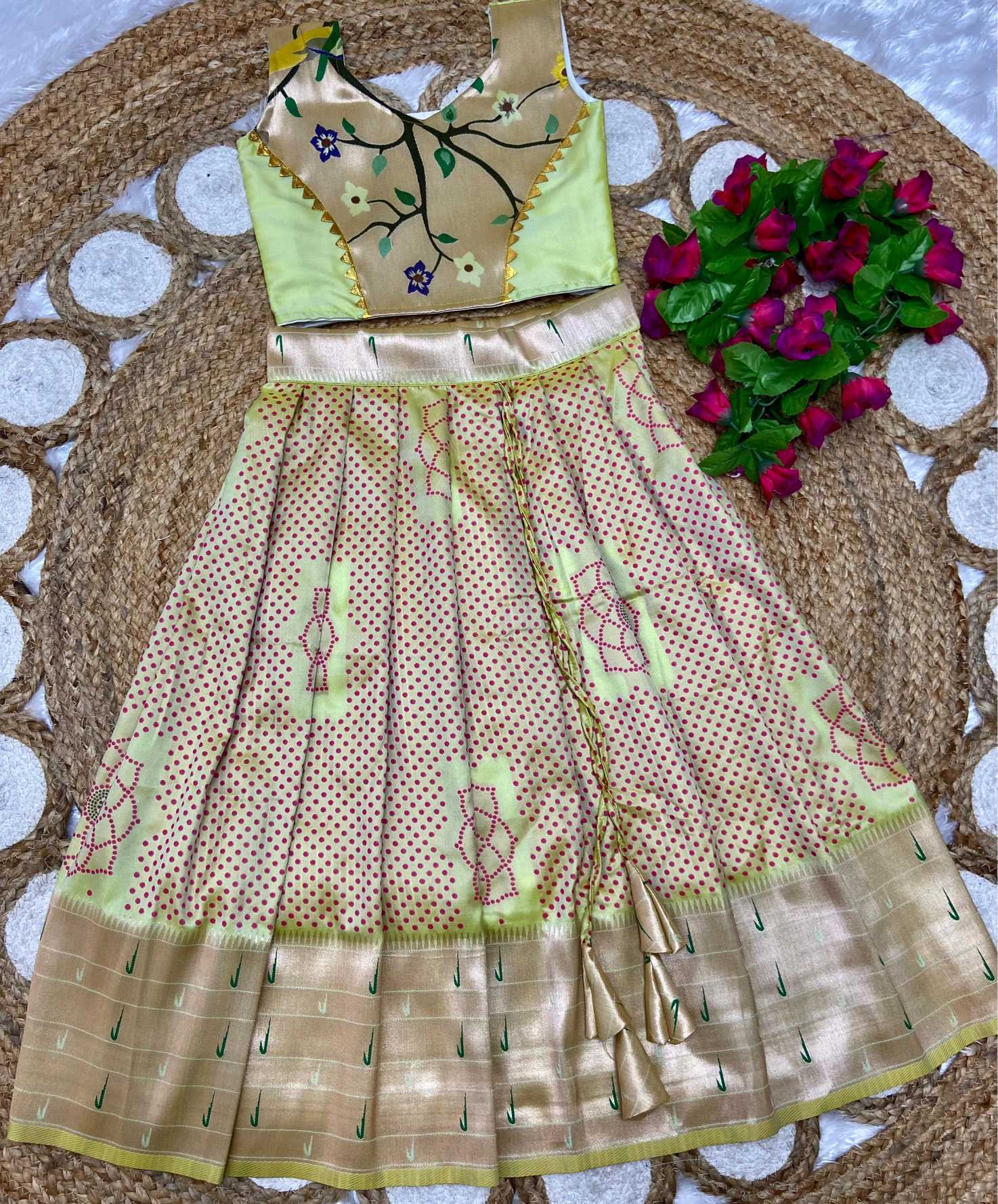 Ynf Paithani Silk KESH685 Chaarika Kids Wear Wholesale Kids Lehenga Kids Lehenga Choli Baby Girl Lehenga Manufacturer- Kids Exports