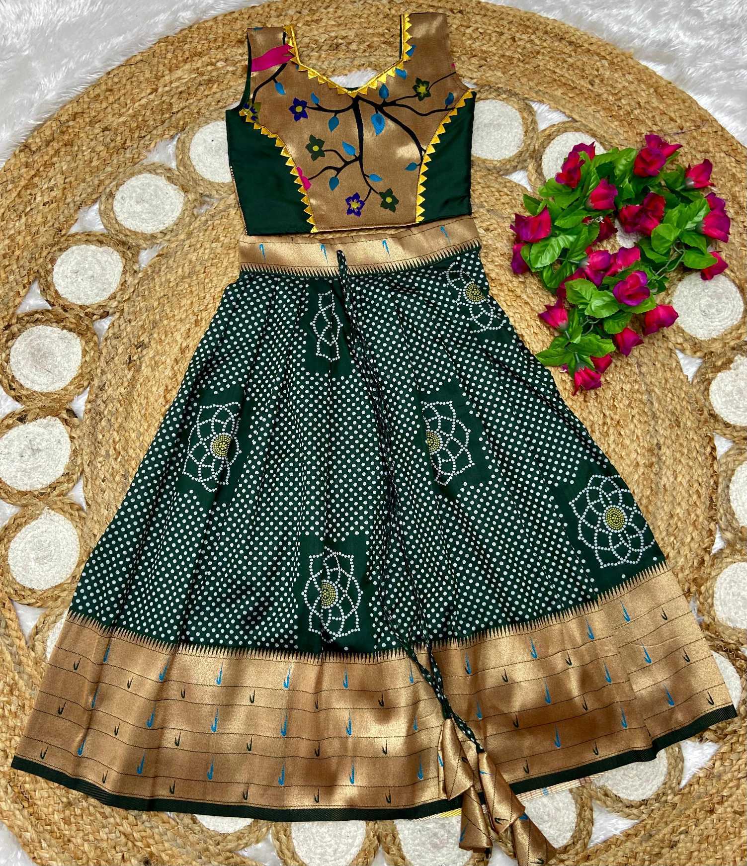Ynf Paithani Silk KESH685 Chaarika Kids Wear Wholesale Kids Lehenga Kids Lehenga Choli Baby Girl Lehenga Manufacturer- Kids Exports
