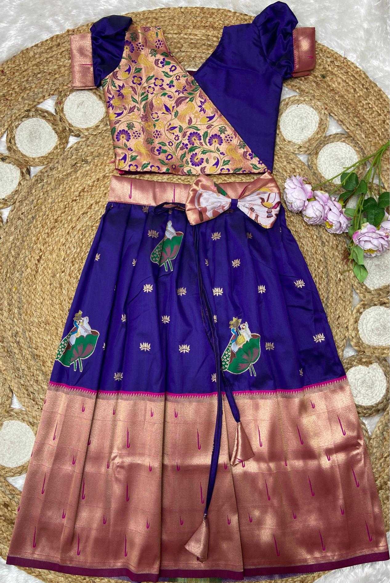 Ynf Paithani Silk KESH685 muniya Kids Wear Wholesale Kids Lehenga Kids Designer Frock Kids Traditional Outfits Manufacturer- Kids Exports