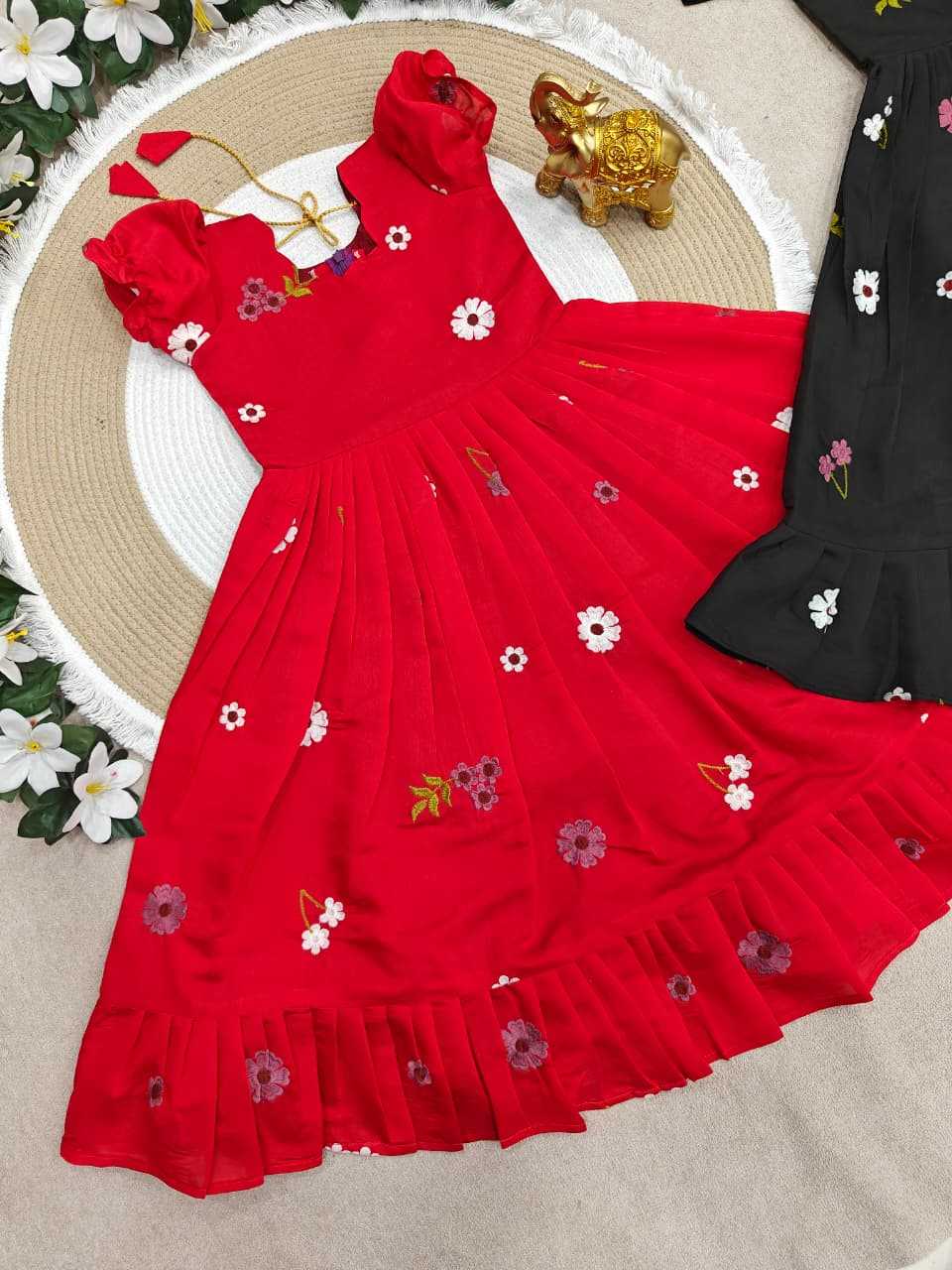 Ynf Pure Cotton KESH505 Summer Kids Wear Wholesale Kids Gown Kids Designer Frock Kids Party Wear Ethnic Manufacturer- Kids Exports