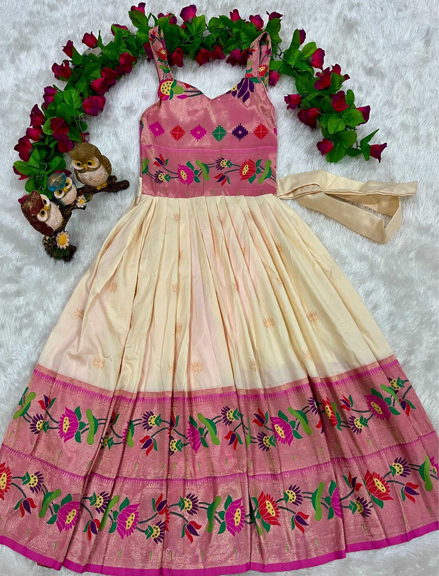 Ynf Soft Silk KESH685 Darisha Kids Wear Wholesale Kids Gown Kids Ethnic Gowns Manufacturer- Kids Exports