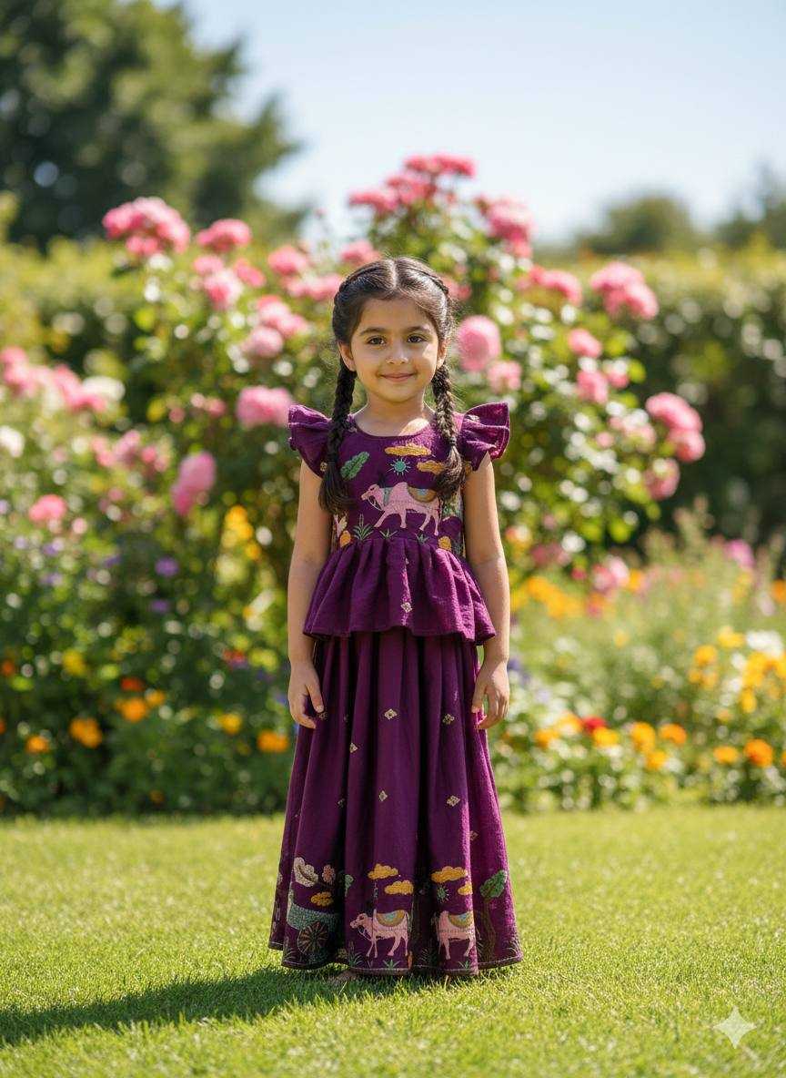 Ynf Space Silk KESH709 38 Kids Wear Wholesale Kids Designer Frock Kids Lehenga Choli Kids Festive Wear Manufacturer- Kids Exports