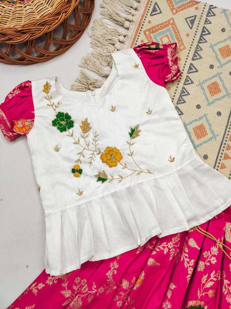 Ynf Banarasi Soft Silk RIN235 Soft Silk Kids Wear Wholesale Kids Designer Frock Kids Festive Wear Kids Party Wear Ethnic Manufacturer- Kids Exports