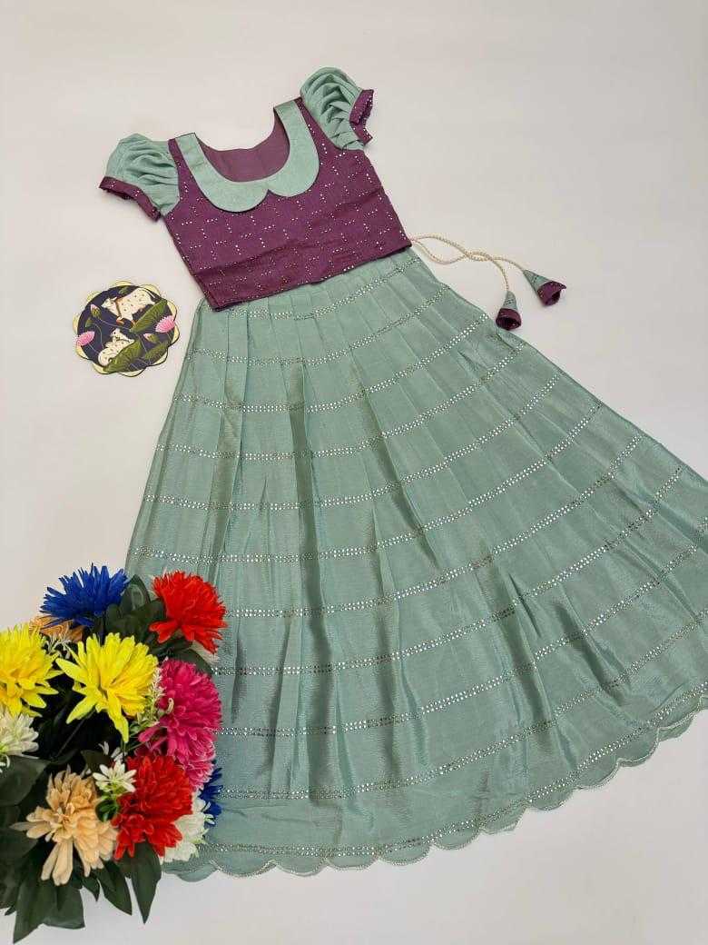Ynf Chinon Silk RIN235 Mukiesh Kids Wear Wholesale Kids Lehenga Kids Gown Kids Designer Frock Manufacturer- Kids Exports