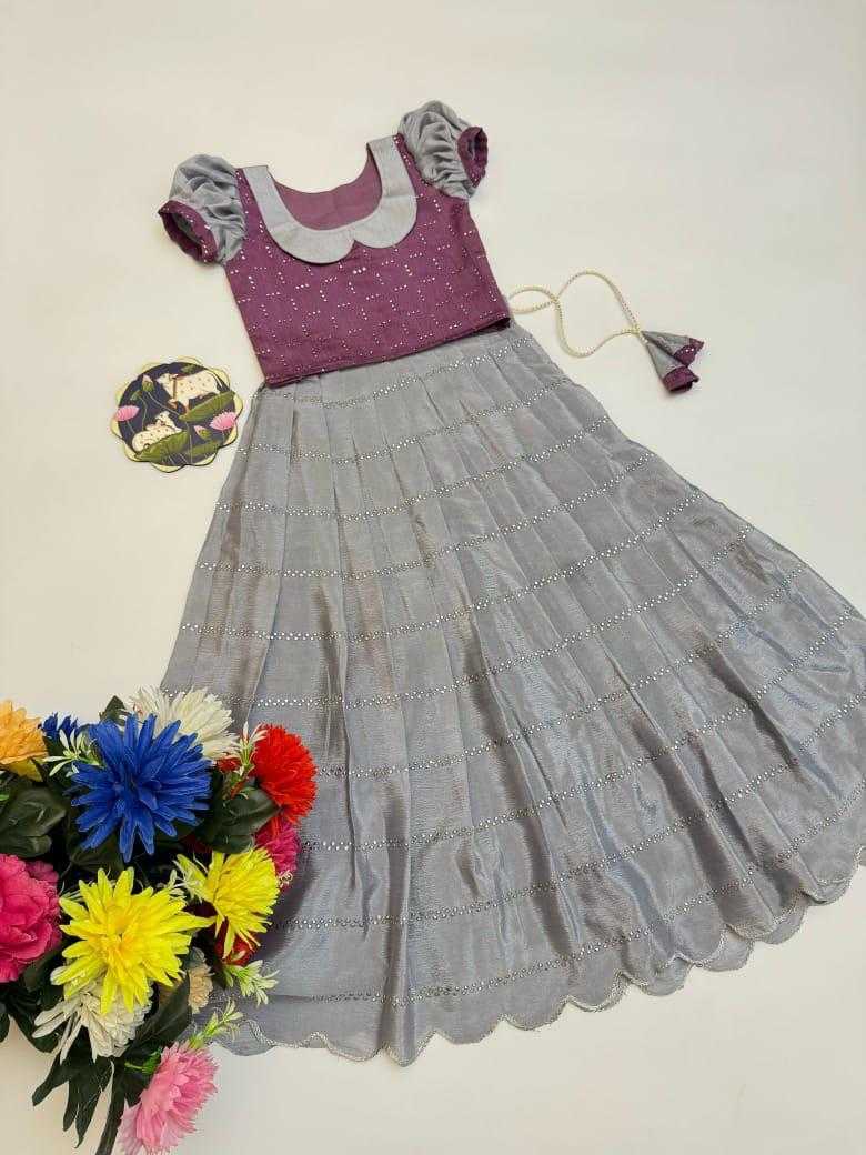Ynf Chinon Silk RIN235 Mukiesh Kids Wear Wholesale Kids Lehenga Kids Gown Kids Designer Frock Manufacturer- Kids Exports