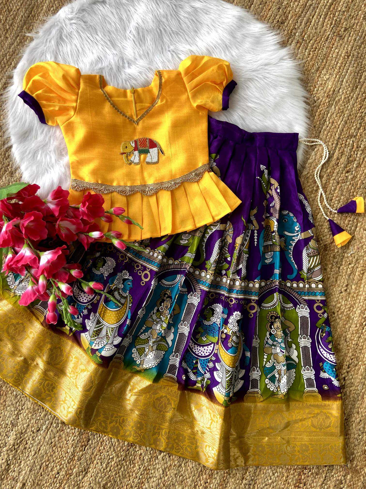 Ynf Dola Silk RIN235 Handwork design Kids Wear Wholesale Kids Lehenga Kids Designer Frock Kids Party Wear Ethnic Manufacturer- Kids Exports