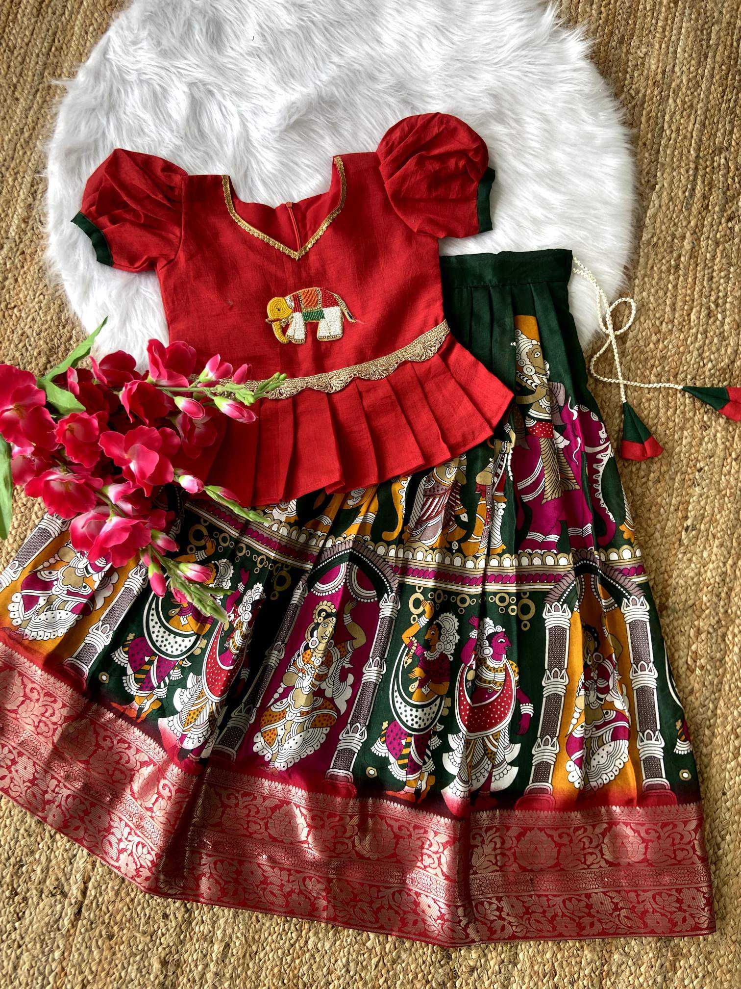 Ynf Dola Silk RIN235 Handwork design Kids Wear Wholesale Kids Lehenga Kids Designer Frock Kids Party Wear Ethnic Manufacturer- Kids Exports