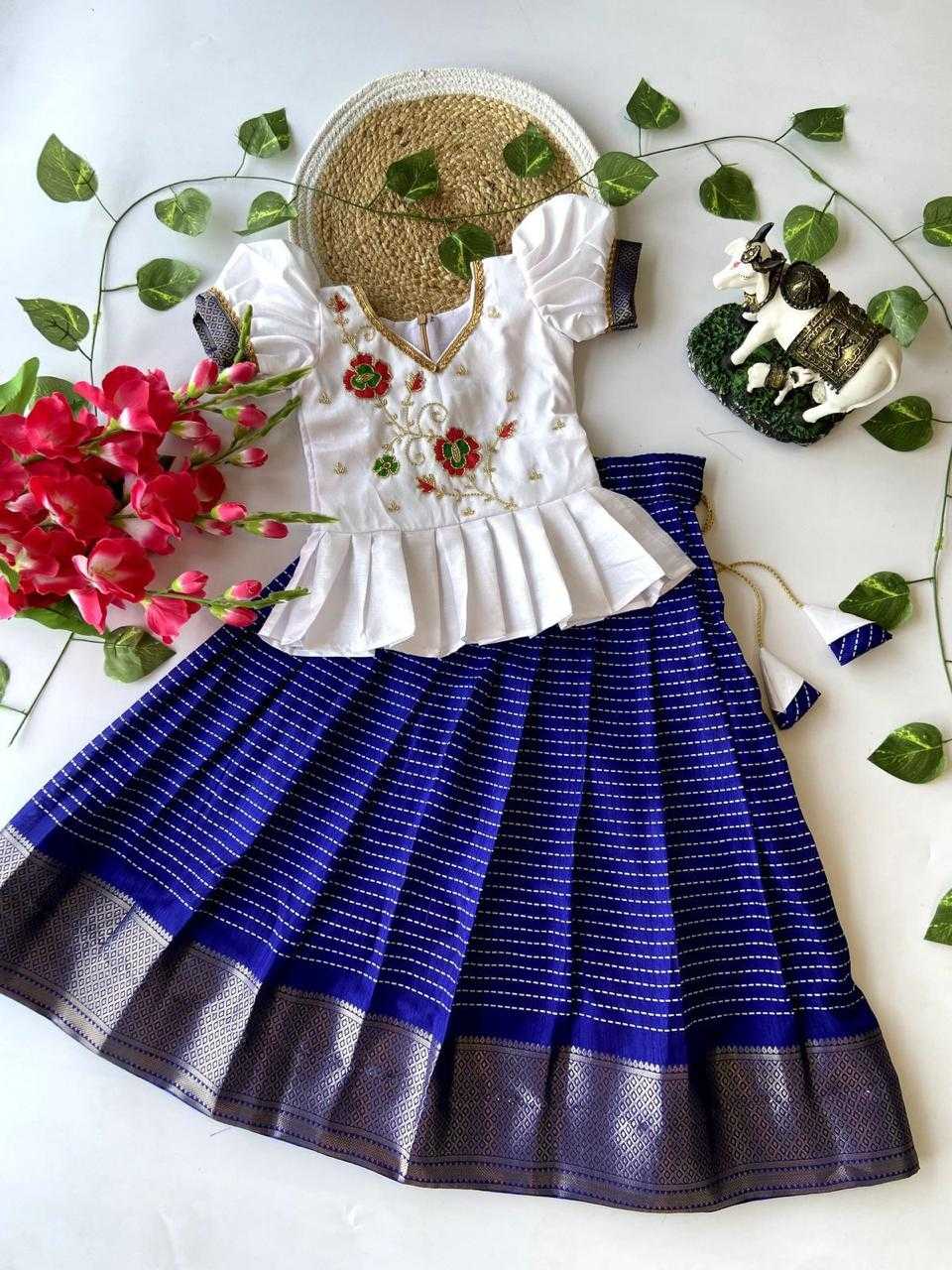 Ynf Dola Silk RIN235 Pattu paavadai Kids Wear Wholesale Kids Lehenga Kids Designer Frock Kids Traditional Outfits Manufacturer- Kids Exports