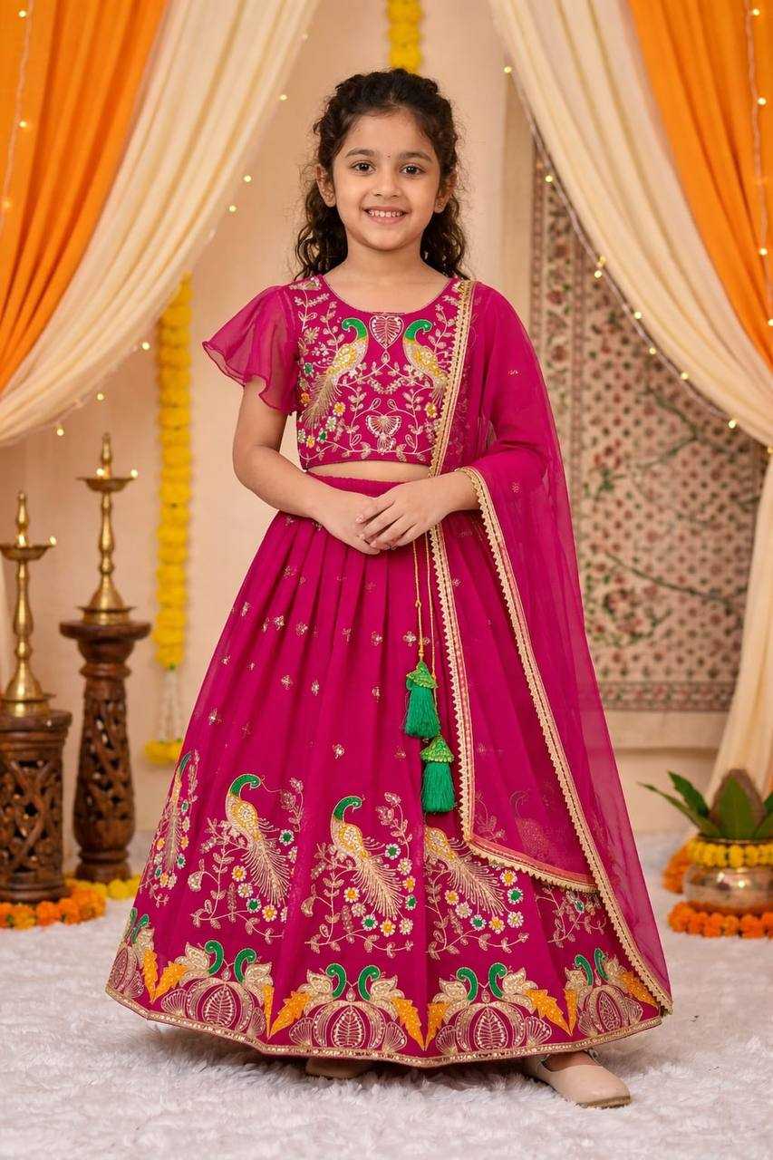 Ynf Georgette KESH650 multi Kids Wear Wholesale Kids Lehenga Embroidered Frock Kids Traditional Outfits Manufacturer- Kids Exports
