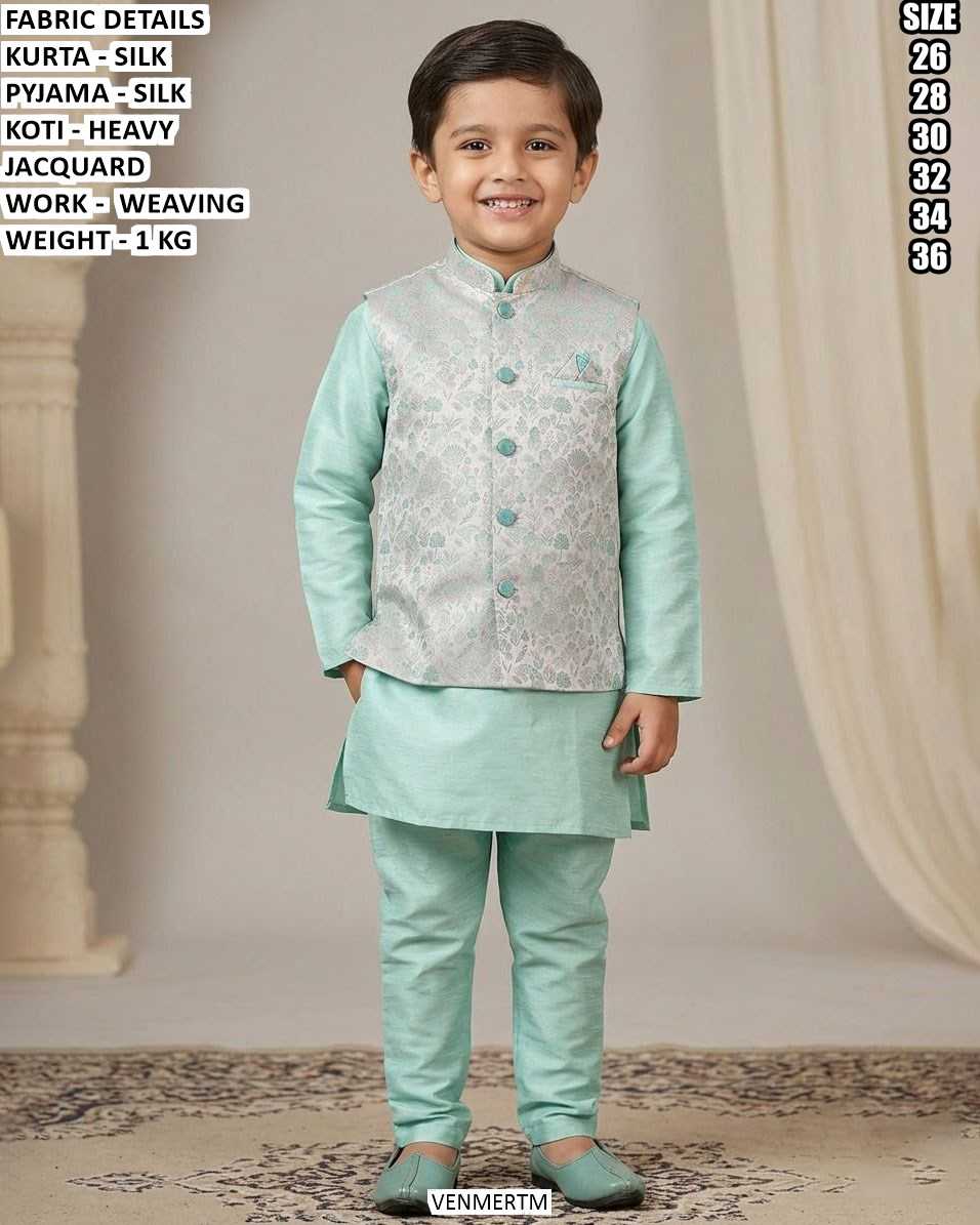 Ynf Silk KESH481 223 Kids Wear Wholesale Boys Kurta Pyjama Embroidered Frock Manufacturer- Kids Exports