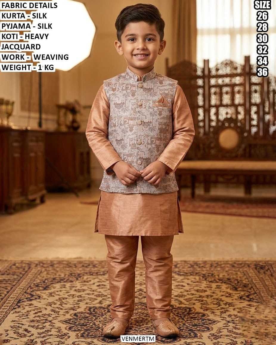 Ynf Silk KESH481 223 Kids Wear Wholesale Boys Kurta Pyjama Embroidered Frock Manufacturer- Kids Exports