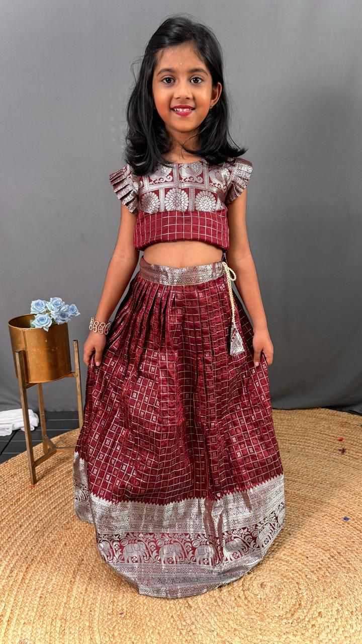 Ynf Soft Silk RIN235 sleeves blouse Kids Wear Wholesale Kids Designer Frock Kids Traditional Outfits Kids Lehenga Choli Manufacturer- Kids Exports