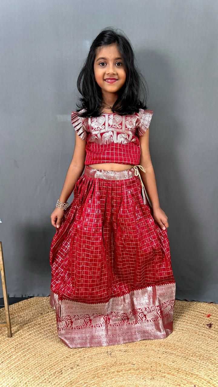 Ynf Soft Silk RIN235 sleeves blouse Kids Wear Wholesale Kids Designer Frock Kids Traditional Outfits Kids Lehenga Choli Manufacturer- Kids Exports