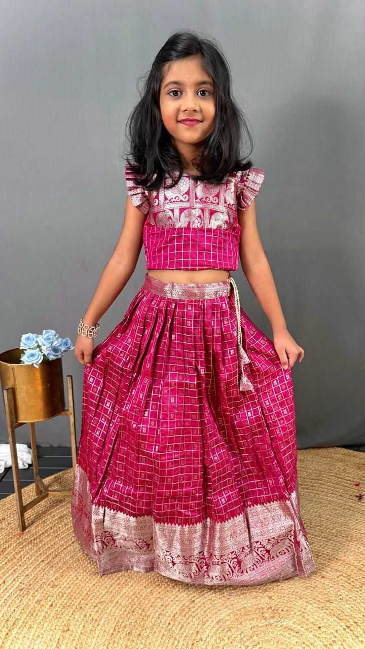 Ynf Soft Silk RIN235 sleeves blouse Kids Wear Wholesale Kids Designer Frock Kids Traditional Outfits Kids Lehenga Choli Manufacturer- Kids Exports