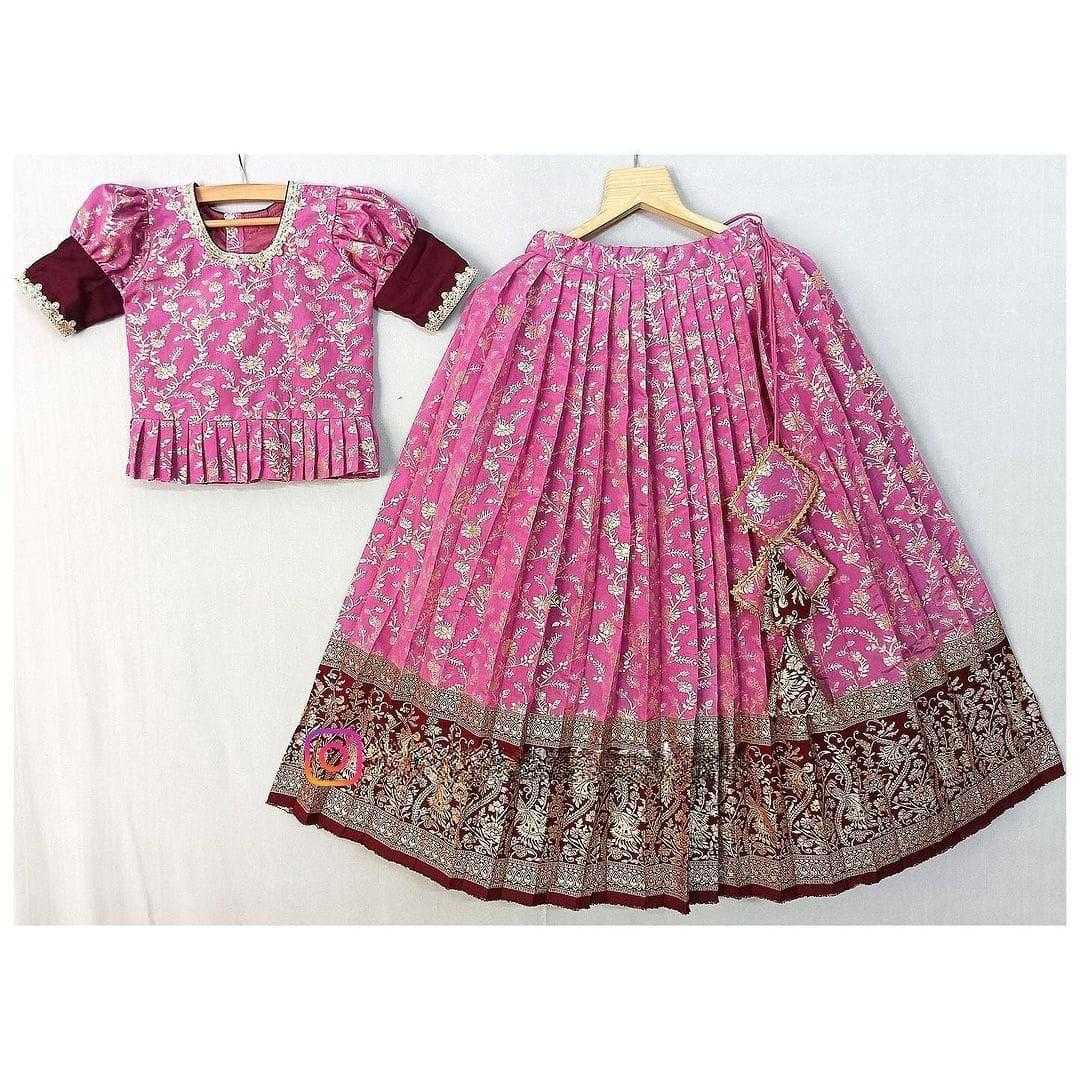 YNF LICHI SILK RIN192 7937 KIDS WEAR WHOLESALE KIDS LEHENGAS MANUFACTURER 