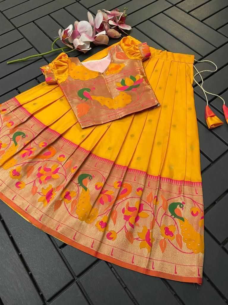 YNF PAITHANI SILK RIN192 7903 KIDS WEAR WHOLESALE KIDS LEHENGAS MANUFACTURER 