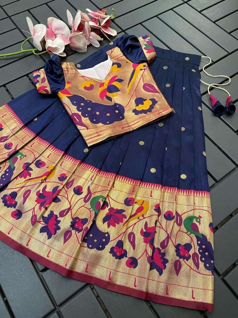 YNF PAITHANI SILK RIN192 7903 KIDS WEAR WHOLESALE KIDS LEHENGAS MANUFACTURER 